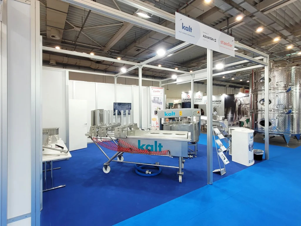 Booth of Kalt Cheese Technology and Staedler Automation at FoodTech 2025 in Athens, Greece